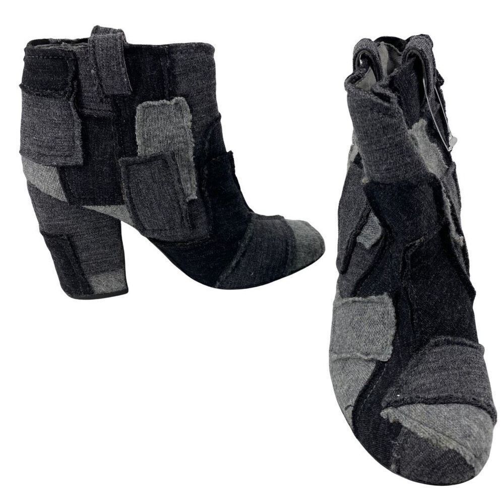 Laurence Dacade Womens Ankle Booties Black Patchwork  Pull On Sz 4.5 French 35